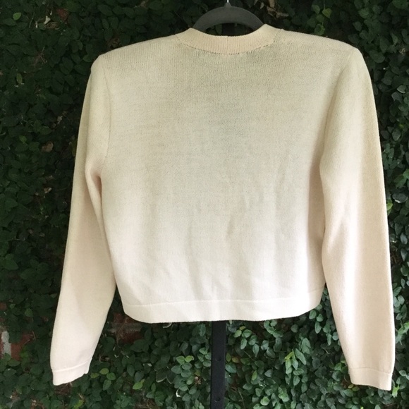 Vintage St John Basics Marie Gray Cream Sweater - Picture 6 of 8